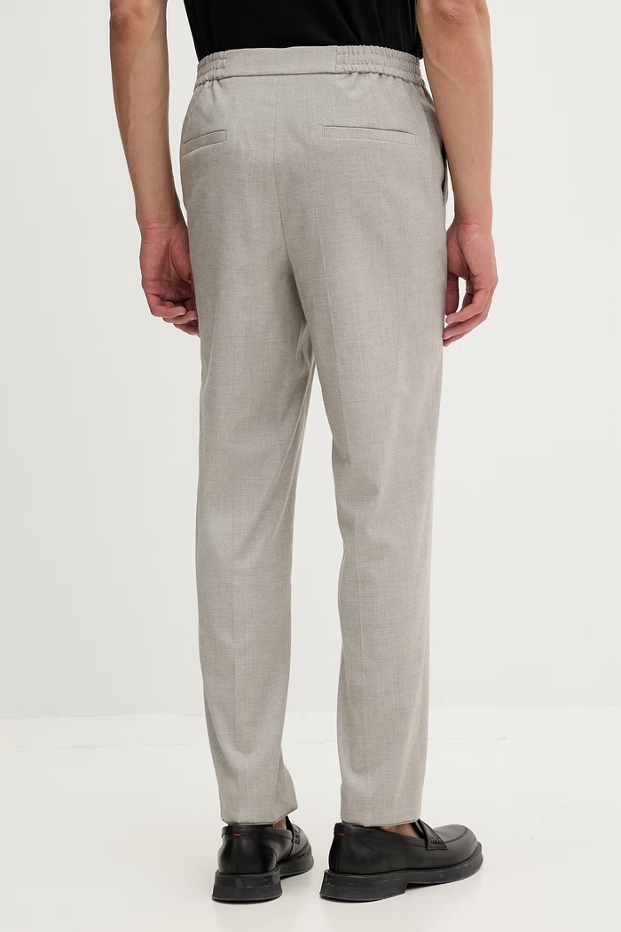 Îmbrăcăminte HUGO pantaloni slim fit pentru bărbați, cu amestec de lână Gos233F1X 50565806 bej
