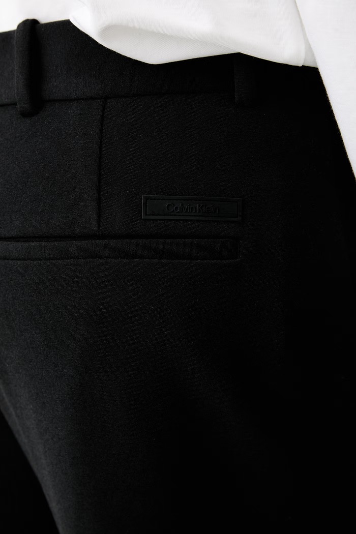 Calvin Klein официален панталон мъжки с вискоза черен LV04LF626G