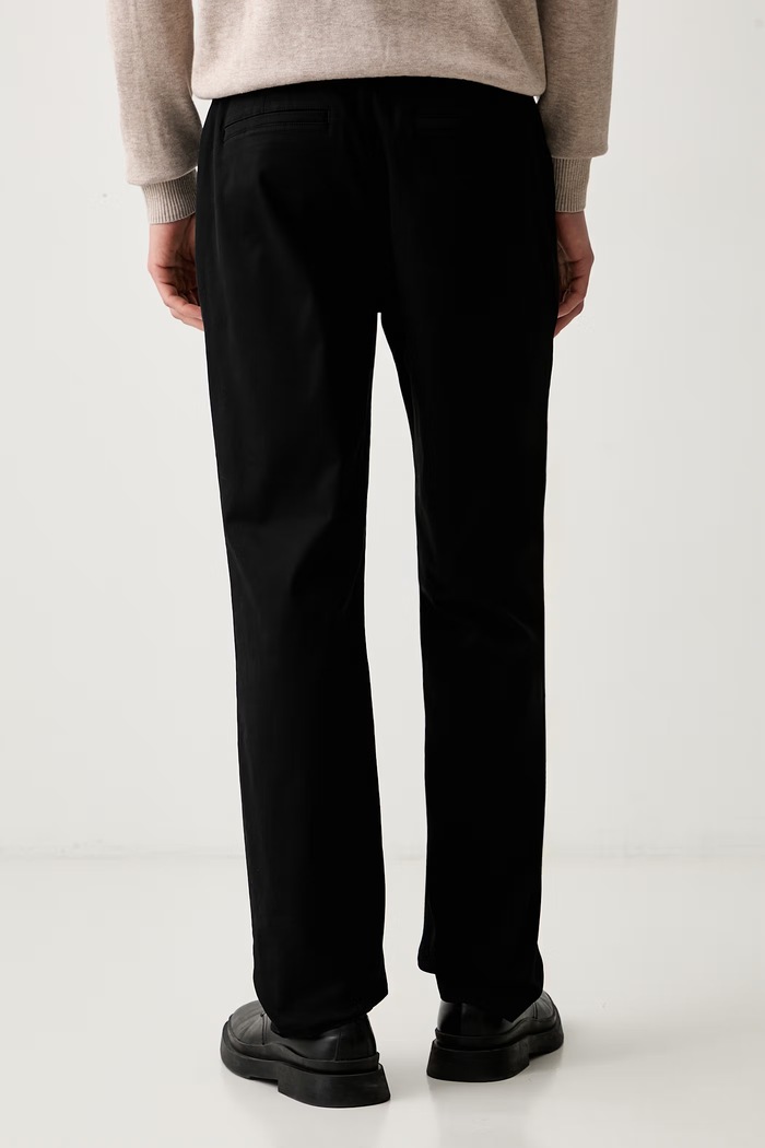 Ρούχα Calvin Klein Παντελόνι chino ανδρικό βαμβακερό με ελαστάν LV04LF600G μαύρο