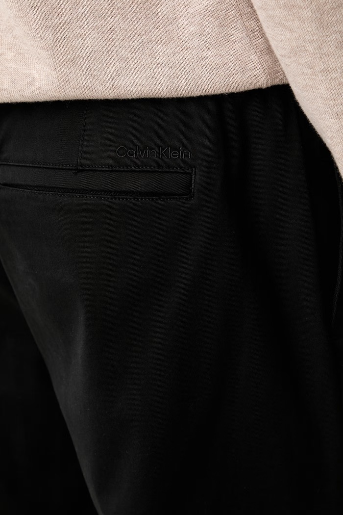 Calvin Klein Παντελόνι chino ανδρικό βαμβακερό με ελαστάν μαύρο LV04LF600G