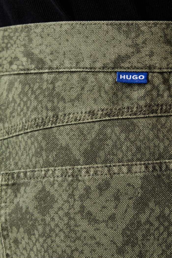 HUGO Blue ravne hlače za muškarce od pamuka Gunter263 zelena 50563236