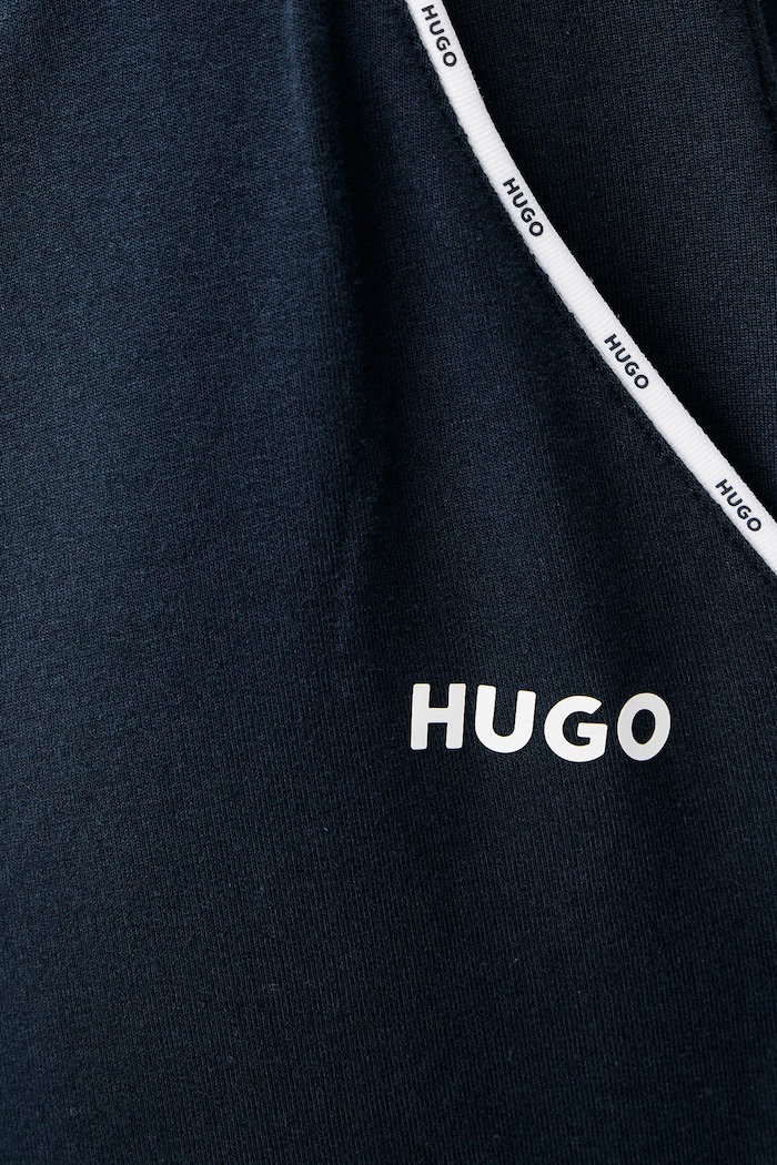 HUGO Spodnie lounge męskie z bawełną NOAH PANTS granatowy 50566158