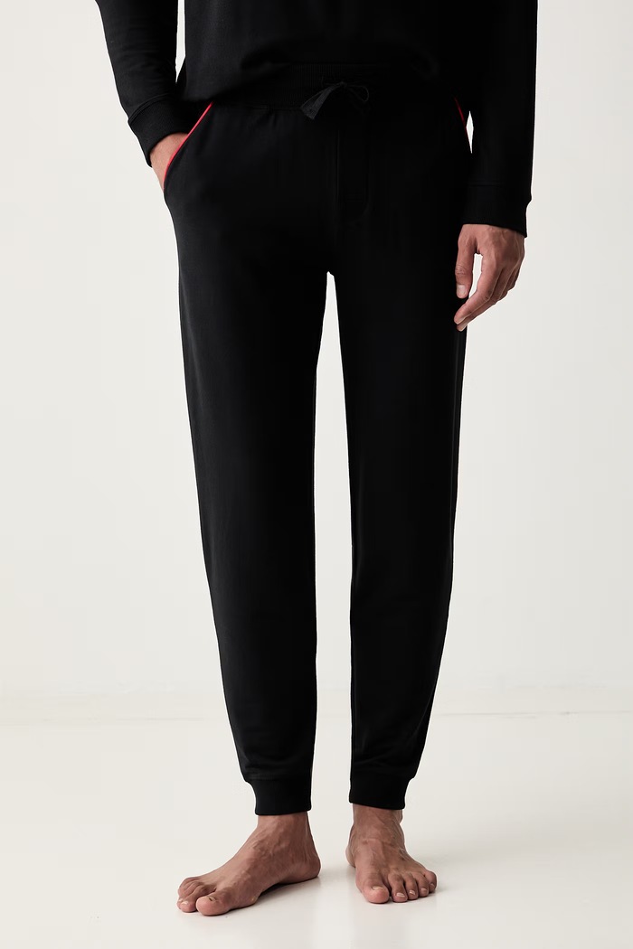 HUGO loungwear hlače za muškarce s pamukom NOAH PANTS crna 50566158