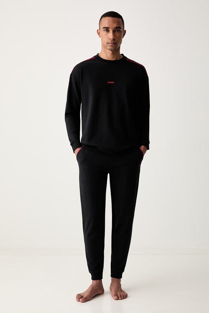HUGO loungwear hlače za muškarce s pamukom NOAH PANTS 50566158 crna AW26