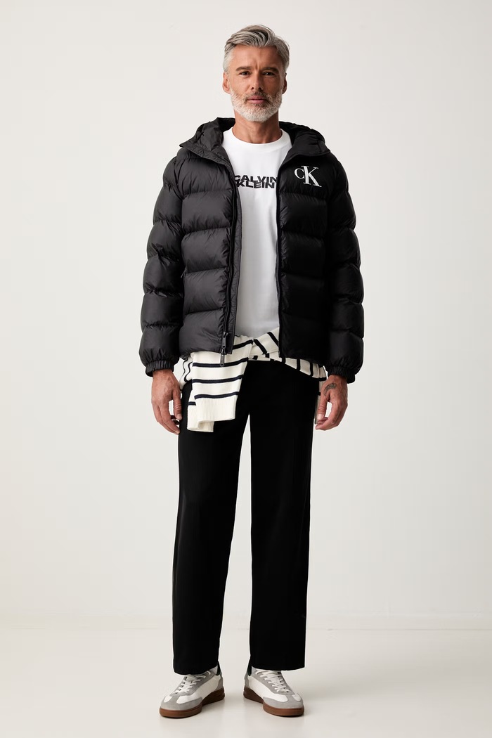 Calvin Klein Jeans hlače baggy za muškarce od pamuka LV04RG615G crna AW26