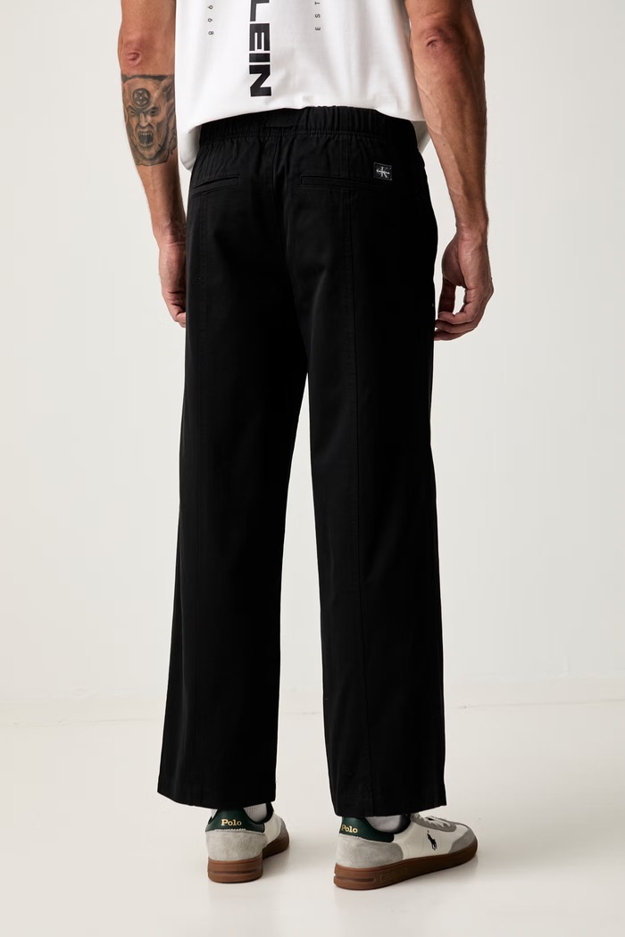 Odjeća Calvin Klein Jeans hlače baggy za muškarce od pamuka LV04RG615G crna