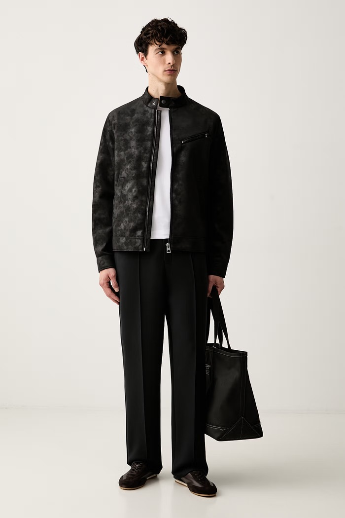 Guess ravne hlače moške z bombažem HERALD Z6YB17.K4995 črna AW26