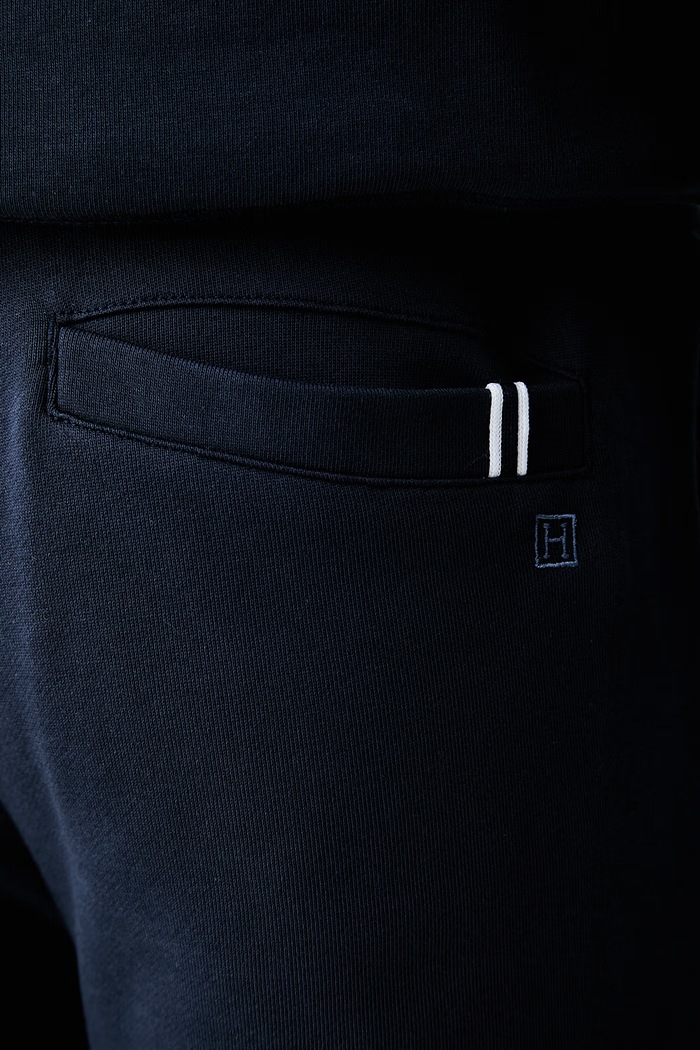 Hackett London spodnie dresowe męskie bawełniane granatowy HM5800129