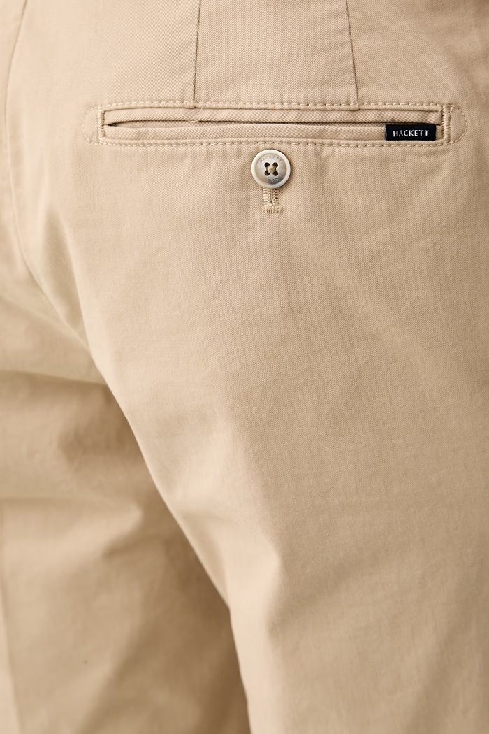 Hackett London spodnie chinos męskie bawełniane z elastanem beżowy HM2100068R