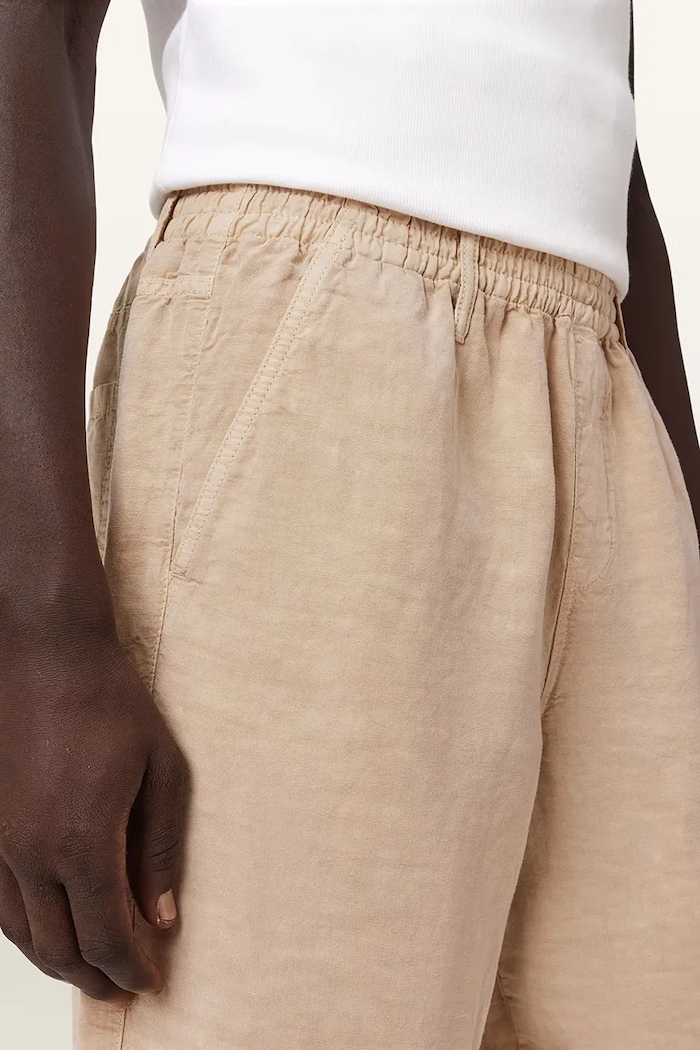 AllSaints pantaloni pentru bărbați, cu amestec de in KORTEN M086TE bej