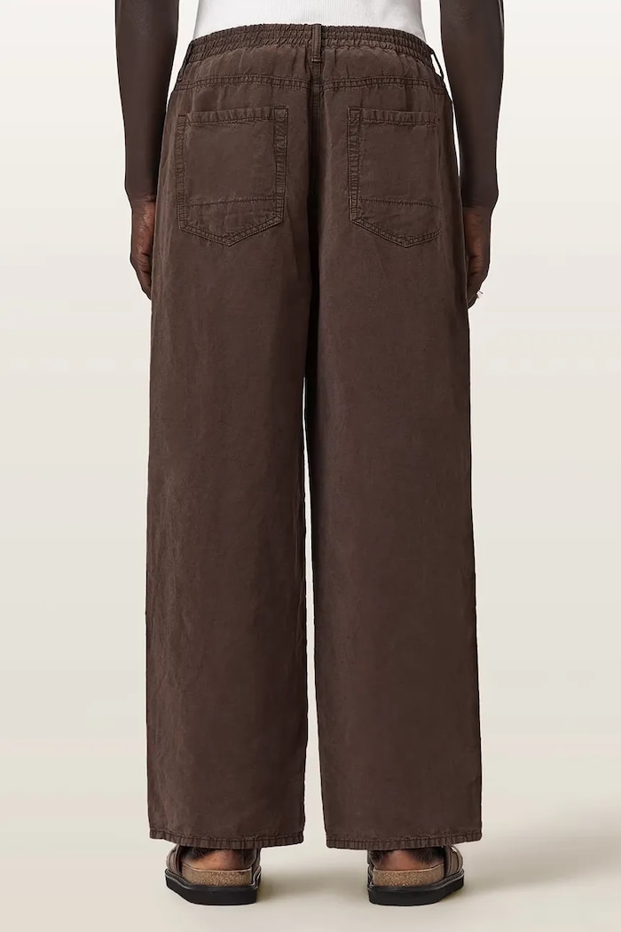 AllSaints pantaloni pentru bărbați, cu amestec de in KORTEN M086TE maro AW26