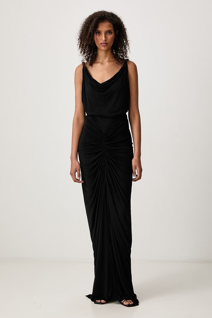 Rick Owens Lilies Nadia haljina bez uzorka od viskoze crna LI02F2580.RV