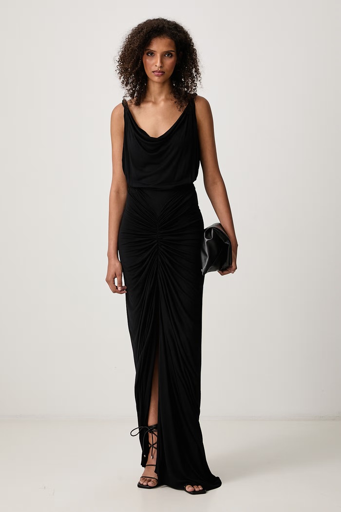 Rick Owens Lilies Nadia haljina bez uzorka od viskoze LI02F2580.RV crna AW26