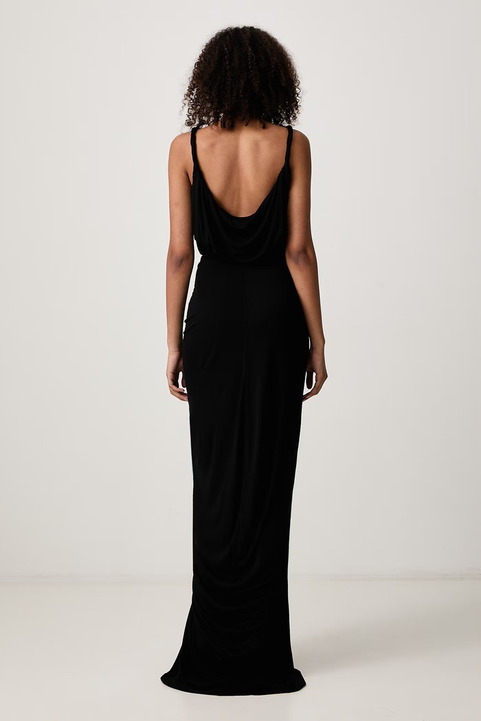 Odjeća Rick Owens Lilies Nadia haljina bez uzorka od viskoze LI02F2580.RV crna