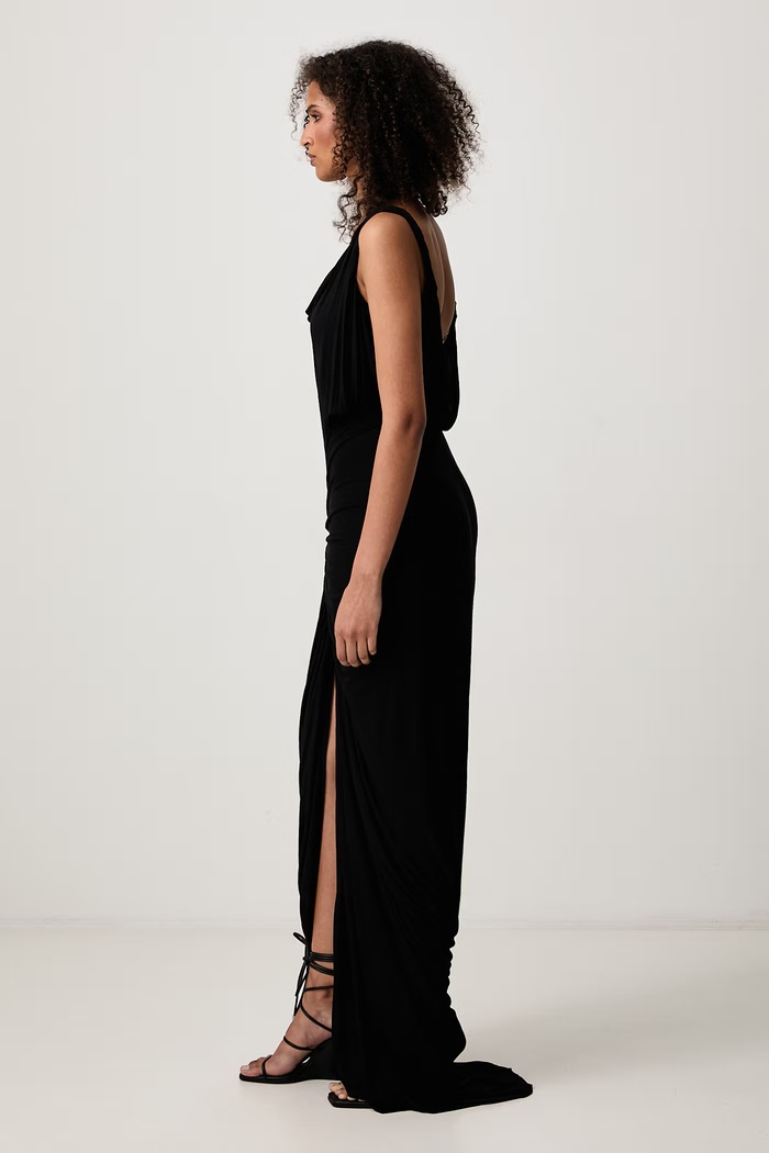 Nadia haljina bez uzorka od viskoze Rick Owens Lilies LI02F2580.RV crna