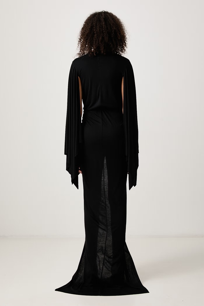 Odzież Rick Owens Lilies Flagsleeves gładkie z wiskozy LI02F2582.RV czarny