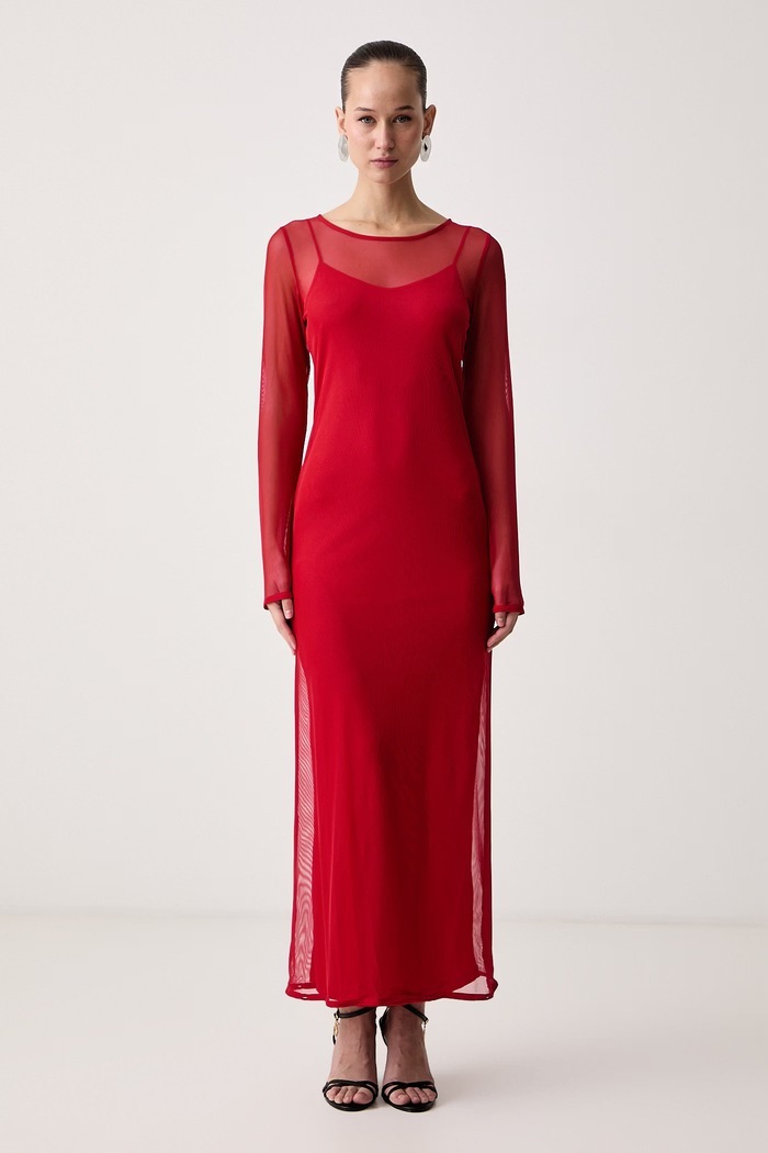 Sukienka Never Fully Dressed NFDDR3986 czerwony