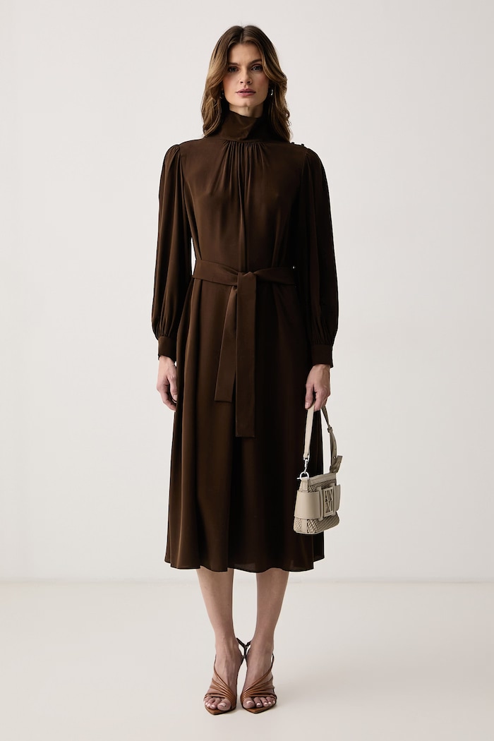 Weekend Max Mara Sukienka jedwabna WKSBLOCCO 2625226026600 brązowy AW26