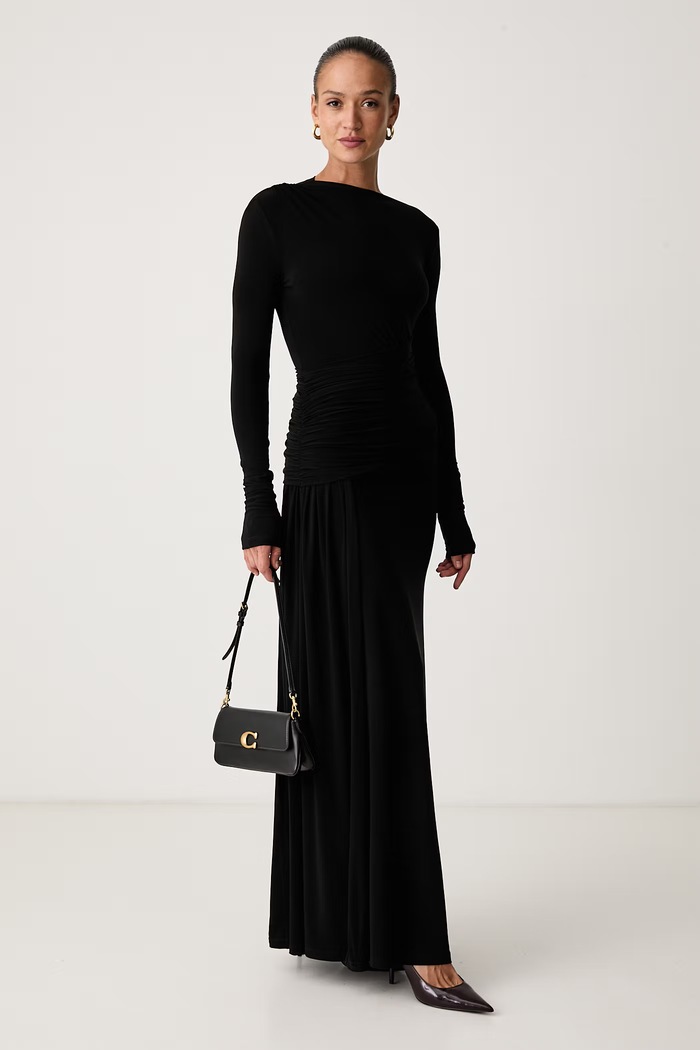 Eleh Sukienka z marszczeniami EFW260287 czarny AW26
