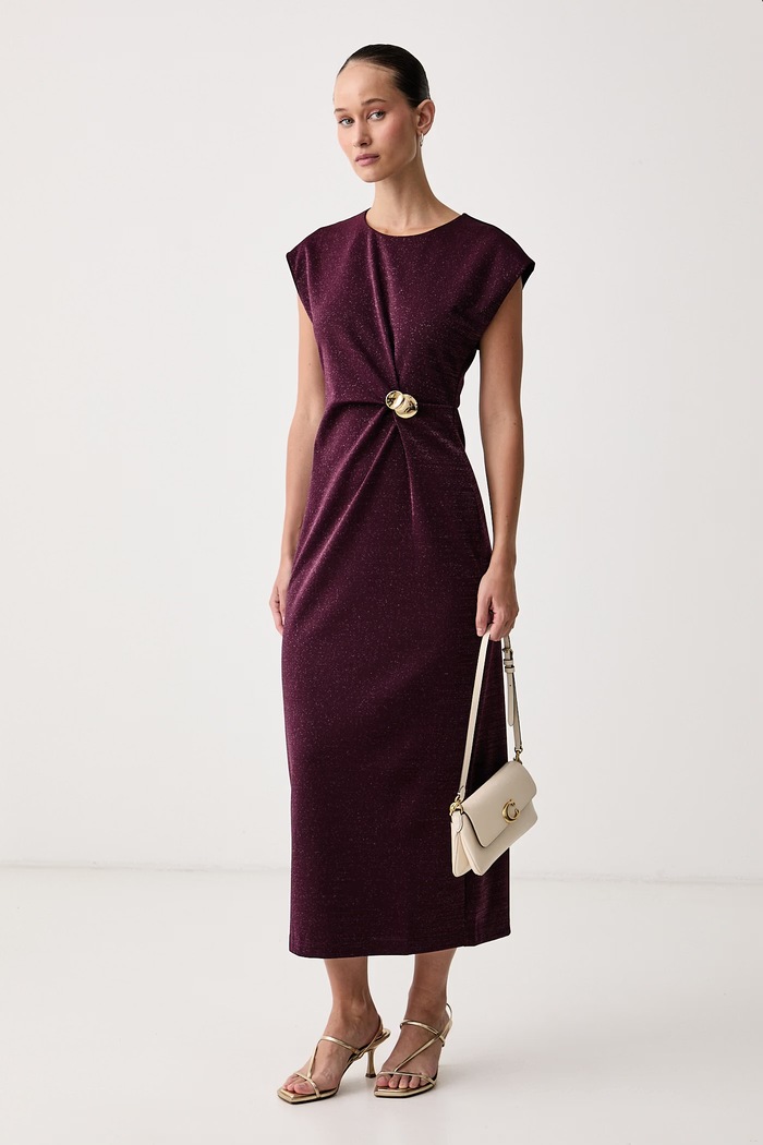 Lola Casademunt Sukienka MF2616007 bordowy AW26