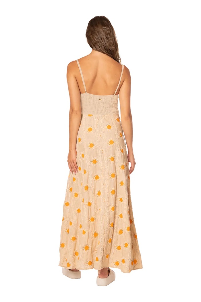 Maaji Sukienka letnia z bawełną Saffron Glow Liah PT3354CLD001 beżowy AW26