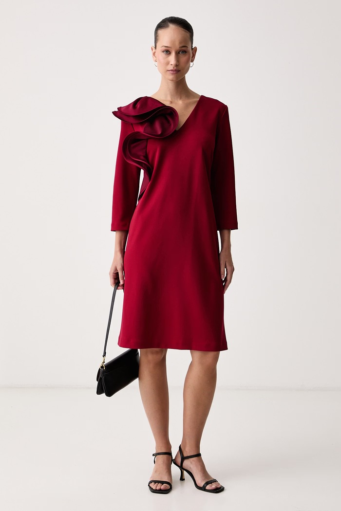 Joseph Ribkoff Sukienka 264152 bordowy AW26