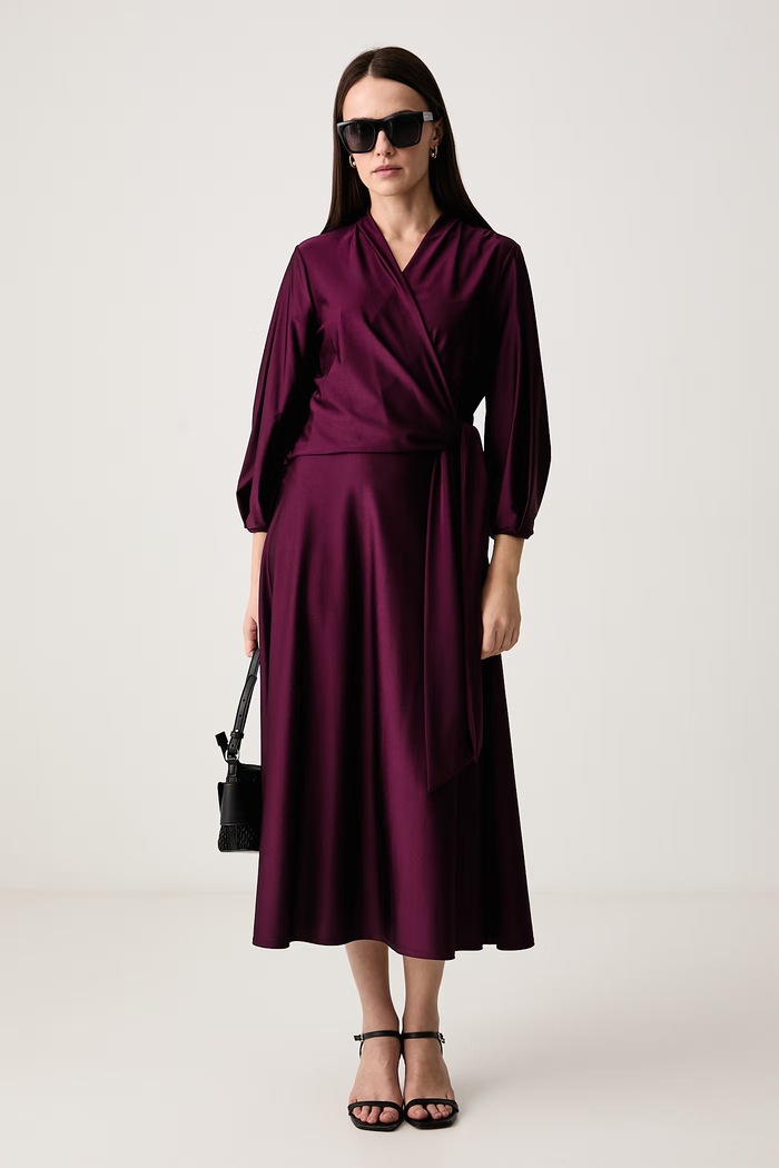 Joseph Ribkoff Sukienka 264070 bordowy AW26