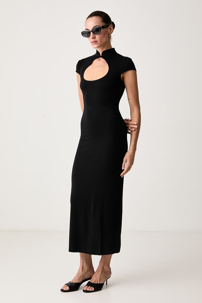 Le Privé Sukienka z wiskozą AVELINE NOIR LP00828 czarny AW26
