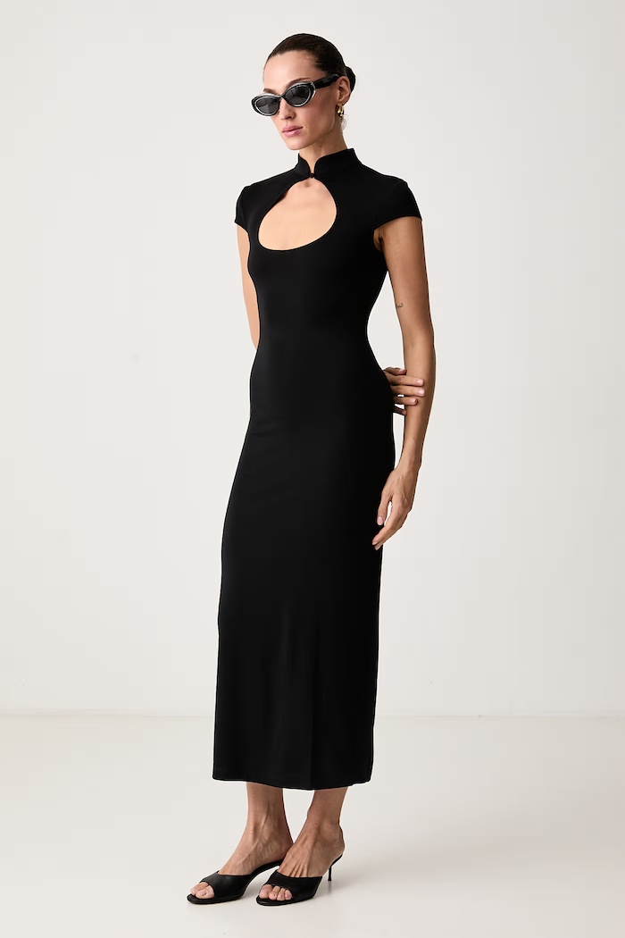 Le Privé Sukienka z wiskozą AVELINE NOIR LP00828 czarny AW26