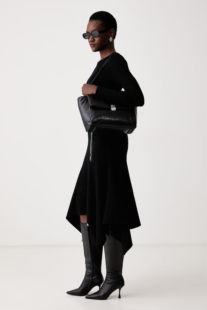 MICHAEL Michael Kors Sukienka sweterkowa z wełną MF683P24VR czarny AW26