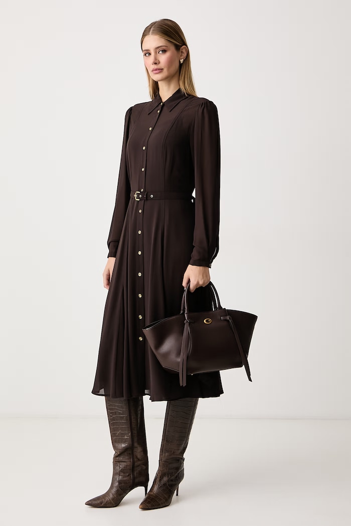 MICHAEL Michael Kors Sukienka MF683OL7R3 brązowy AW26
