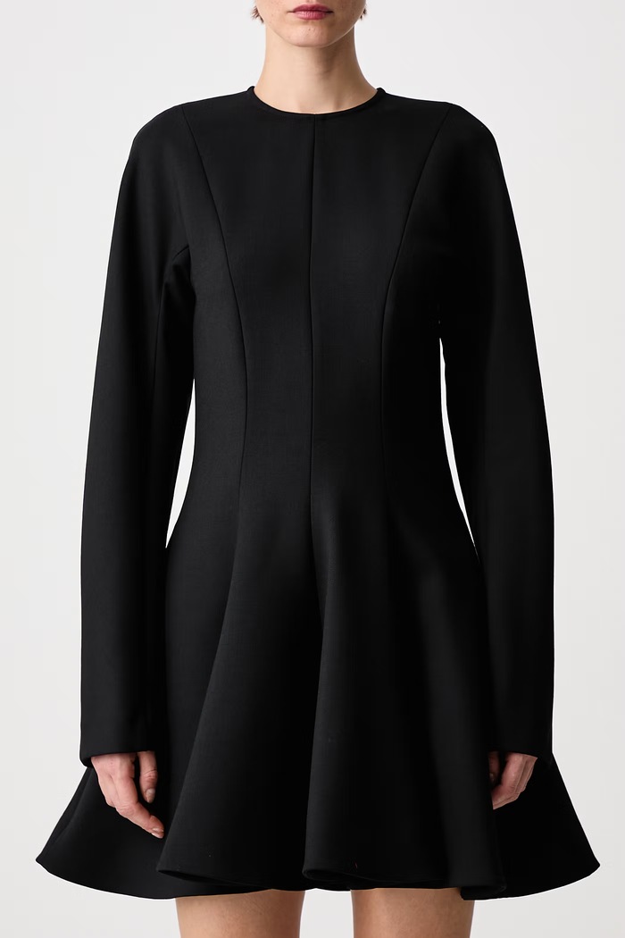 Разкроена рокля с изчистена шарка с добавена вълна Stella McCartney черен 6A07553IU654
