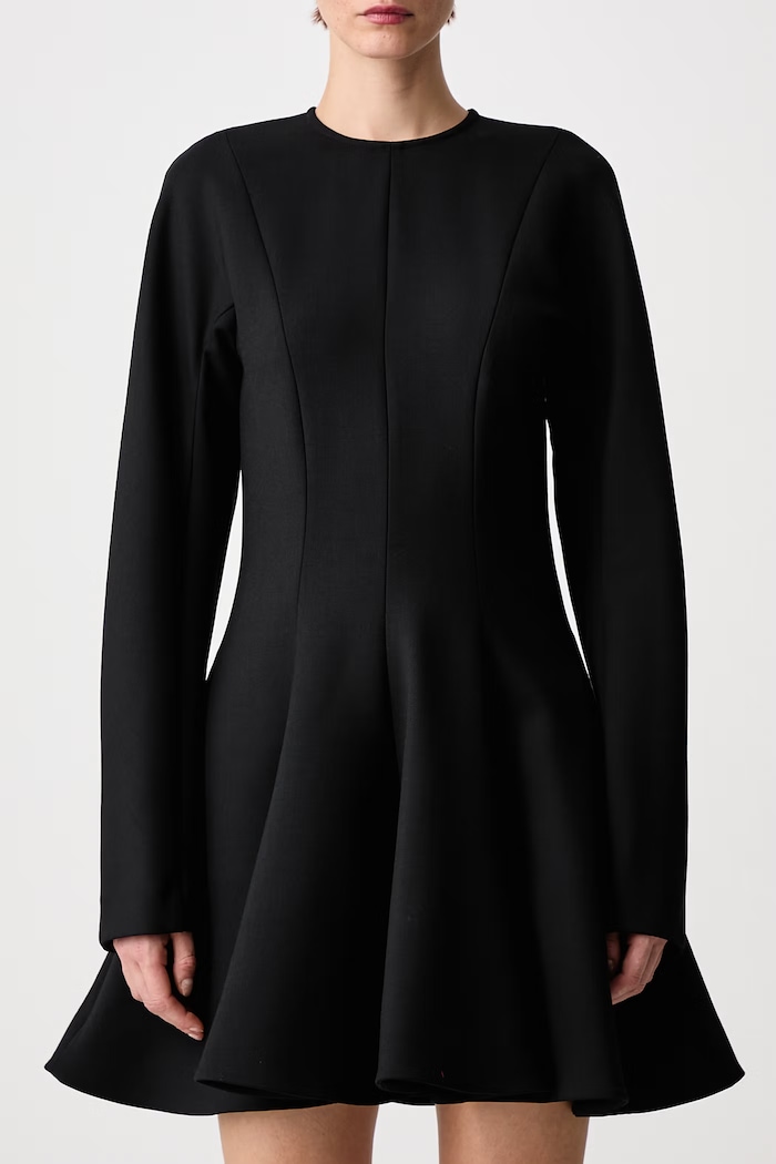 Разкроена рокля с изчистена шарка с добавена вълна Stella McCartney черен 6A07553IU654