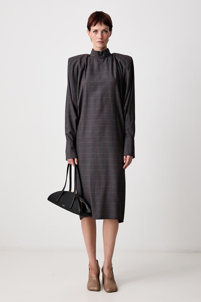 MUGLER Haljina karirani uzorak od viskoze 26F1RO18824991 smeđa AW26