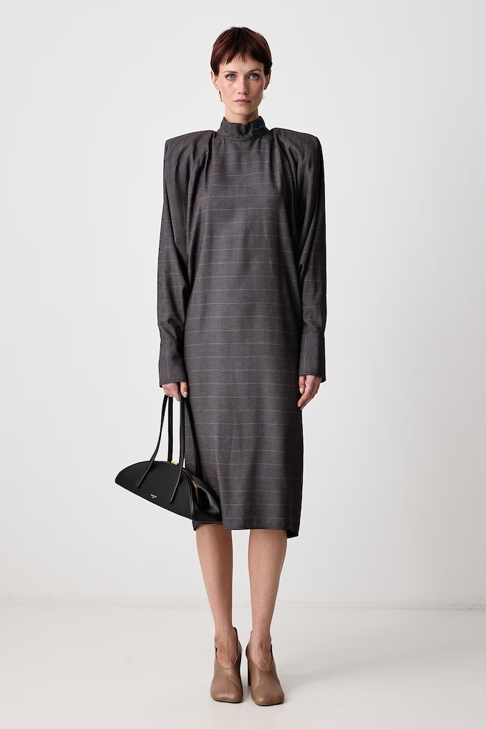 MUGLER Haljina karirani uzorak od viskoze 26F1RO18824991 smeđa AW26
