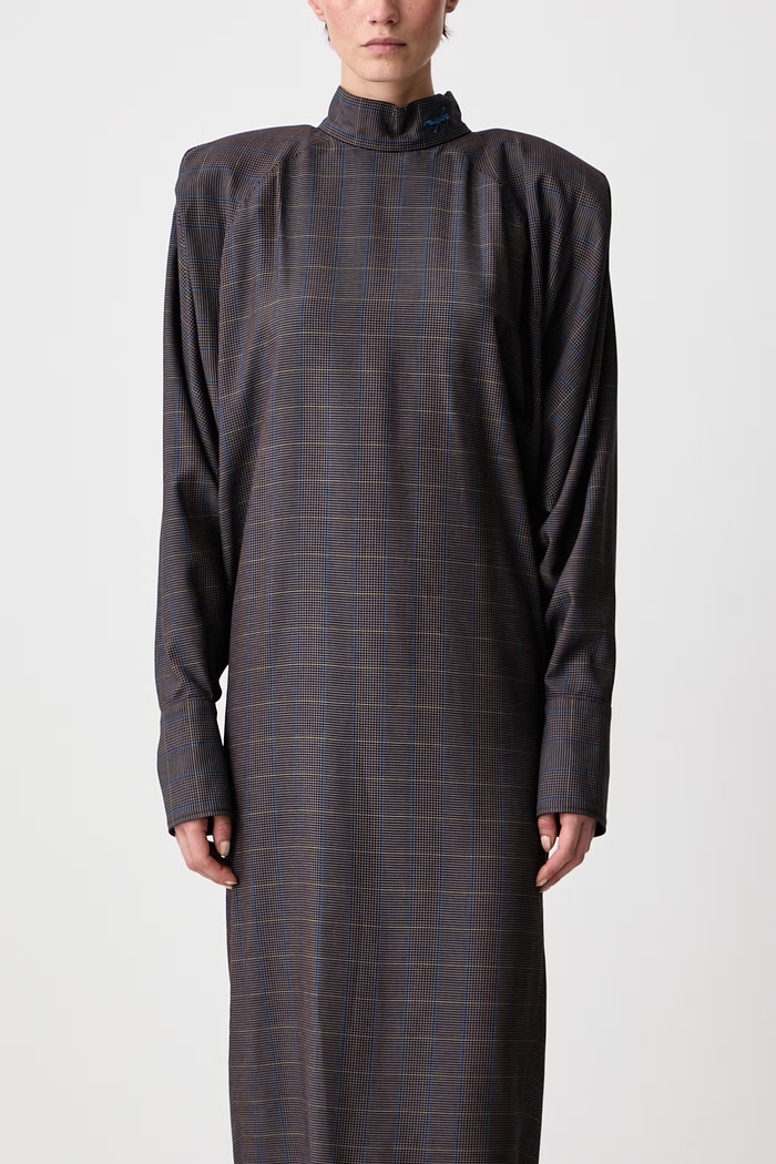 Haljina karirani uzorak od viskoze MUGLER smeđa 26F1RO18824991