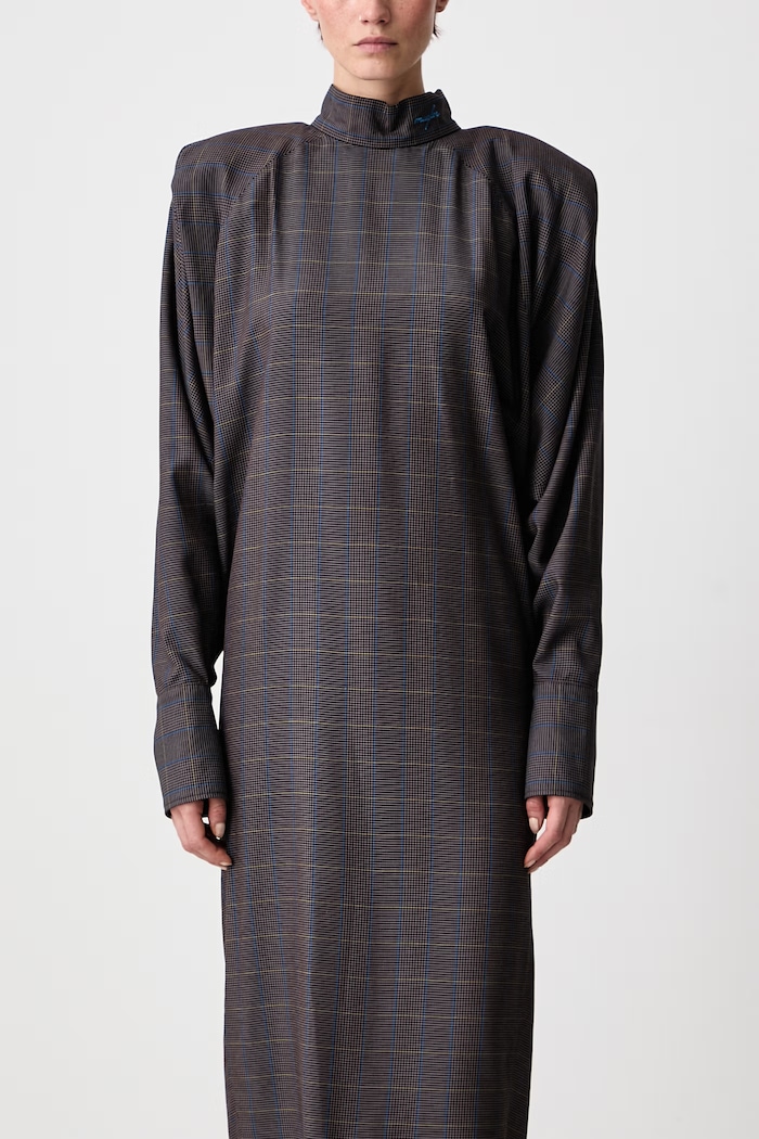 Haljina karirani uzorak od viskoze MUGLER smeđa 26F1RO18824991