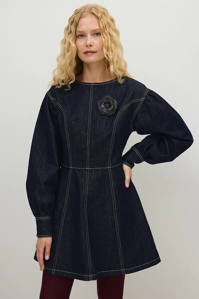 BIZUU Sukienka jeansowa ASTI JEANS granatowy ASTIJEANS.GRANATOWY