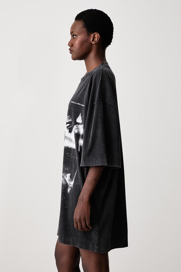 Dreaming Narciso φόρεμα με τύπωμα βαμβακερό Off-White 2FU00594T μαύρο