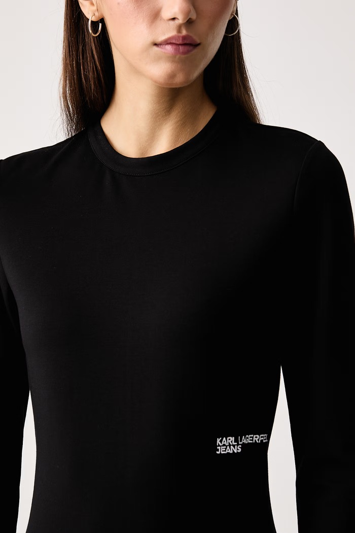 Sukienka z wiskozą Karl Lagerfeld Jeans B4W13034 czarny