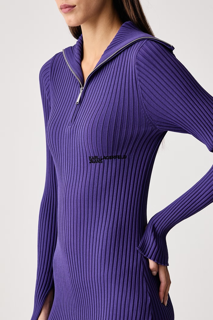 Bodycon haljina s viskozom Karl Lagerfeld Jeans B4W13012 ljubičasta