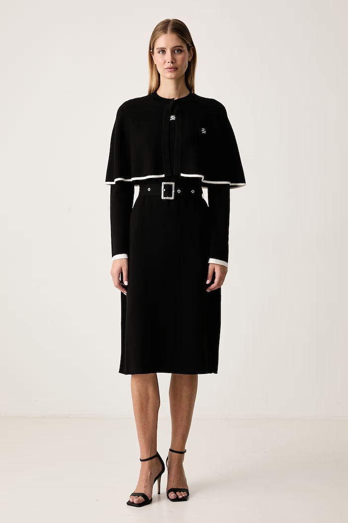 Karl Lagerfeld Φόρεμα με βισκόζη B4W13027 μαύρο AW26