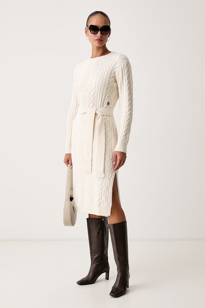 Karl Lagerfeld Rochie cu lână B4W13032 bej AW26