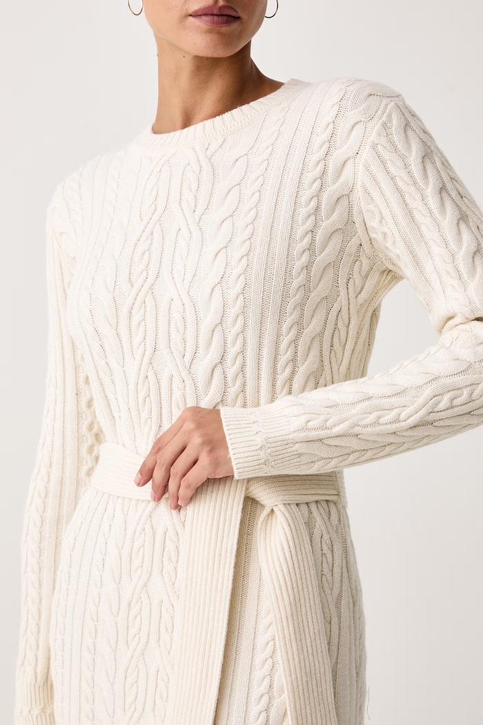 Rochie cu lână Karl Lagerfeld B4W13032 bej