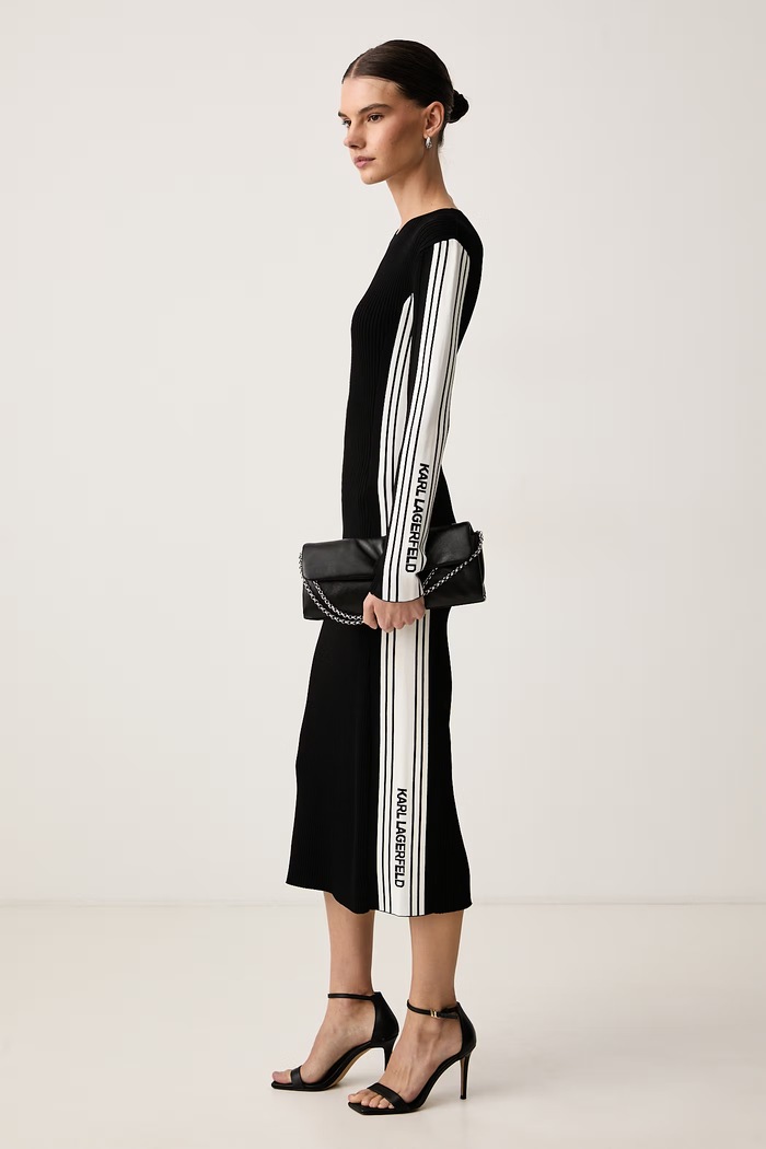 Karl Lagerfeld Рокля с вискоза B4W13053 черен AW26