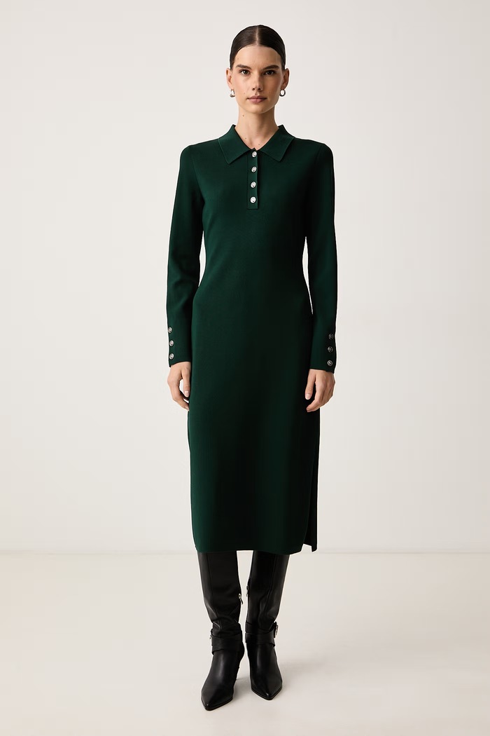 Karl Lagerfeld Haljina s viskozom zelena B4W13054
