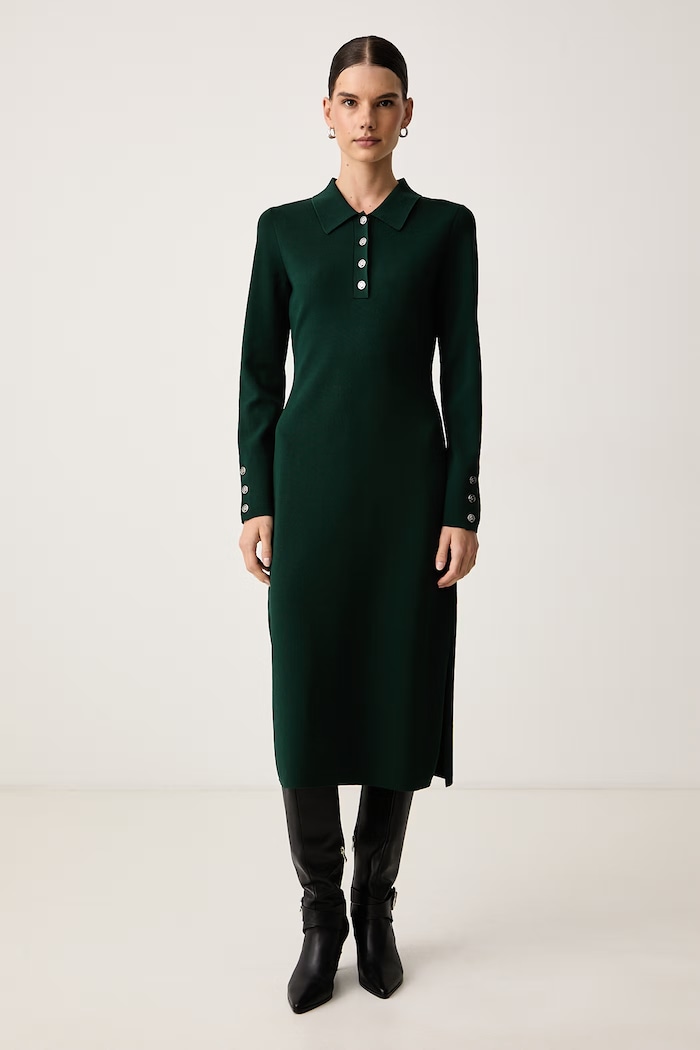 Karl Lagerfeld Haljina s viskozom zelena B4W13054