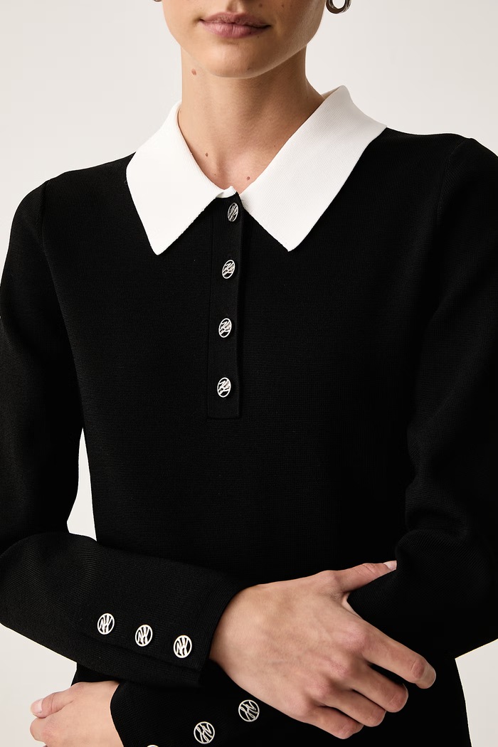 Рокля с вискоза Karl Lagerfeld B4W13054 черен