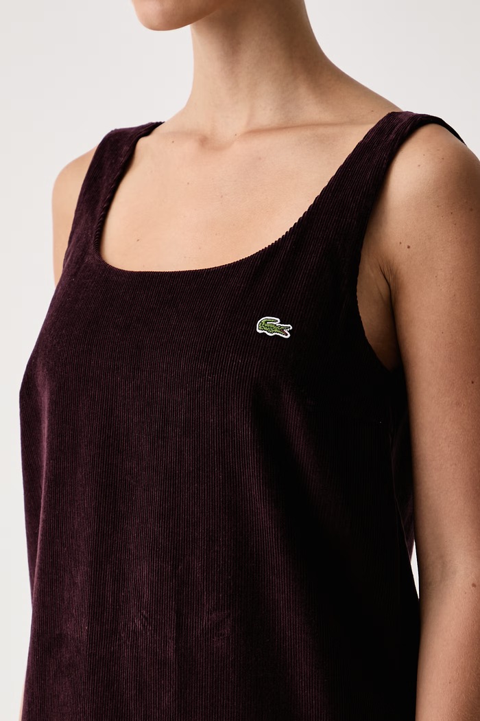 Sukienka sztruksowa Lacoste EF0344 bordowy