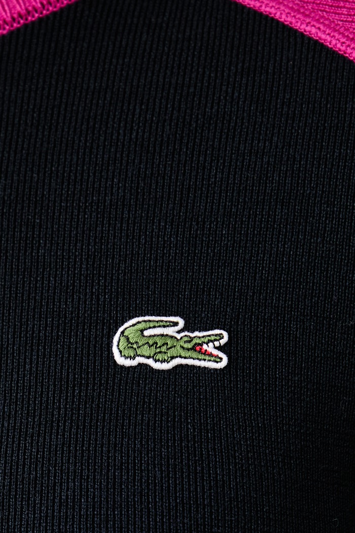 Sukienka sweterkowa wełniana Lacoste granatowy EF9291